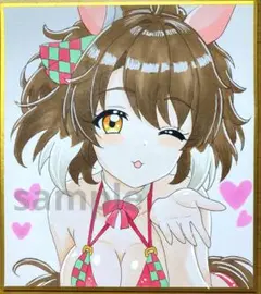 一点物 手描きイラスト ファンアート 原画 ウマ娘 ダンツフレーム