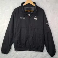 【美品】ルコックスポルティフ 刺繍ロゴ ピンストライプ ウィンドブレーカー