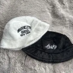 バケットハット ホワイト ブラック 2点セット