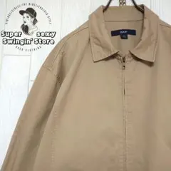人気 GAP スウィングトップ ブルゾン 2XL ベージュ ジップアップ 古着