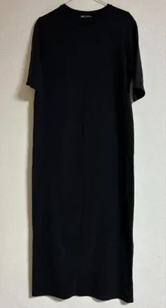 ZARA 黒 半袖 ロングワンピース S