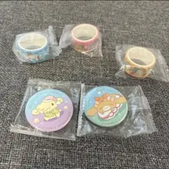 くら寿司　シナモロール　缶バッジ・マスキングテープセット