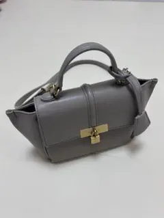 ミラオーウェン 2way ハンドバッグ グレー ゴールド金具 上品のサムネイル