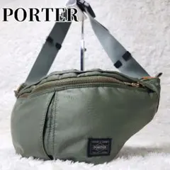 希少 PORTER タンカー ボディバッグ ウエストバッグ セージグリーン L