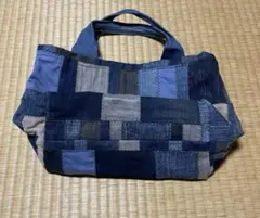 デニムパッチワーク トートバッグ(ハンドメイド)