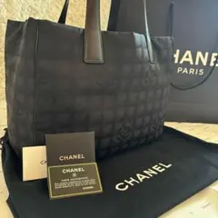 【美品】　シャネル　ニュートラベル　ココマーク　トートバック　黒色