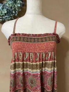 Honeysペイズリー柄キャミソールロングワンピース