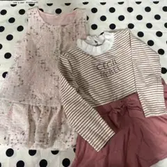 95cm 女の子　ワンピースとトップスのセット
