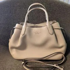 極美品ケイトスペード ダンプリング2wayバッグ シボ革 レザー ベージュ