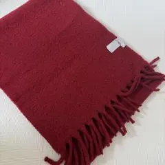 UNIQLO　スフレヤーンチャンキーストール　フリンジ　マフラー　赤　10