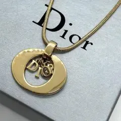 Christian Dior ネックレス ゴールドカラー サークル ロゴ
