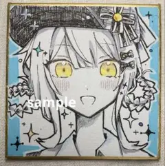 魔法少女ノ魔女裁判　まのさば　橘シェリー　手描き　イラスト　色紙　ファンアート