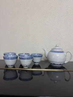 景徳鎮　急須と湯呑み5客　セット