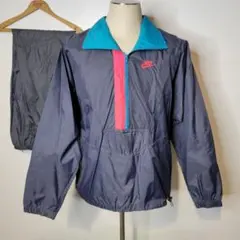 NIKE90年代銀タグ　バイカラーハーフジップナイロンアノラックジャケット XL