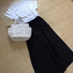 S GU ジーユー ワイドパンツ タックパンツ 黒 ブラック 速乾 裏地あり 夏