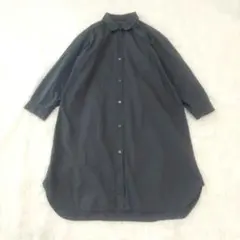 【訳あり】マーガレットハウエル シャツワンピース 膝丈 グレー フリー