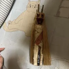 民芸品 木彫り 藁人形 郷土玩具　魔除けのサムネイル