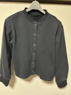 黒 パーカー 裏起毛 150cm ブラック ボア ボタン しまむら 小学生