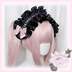 Dolly Ribbonヘッドドレス 黒×オフ白 - メルカリ