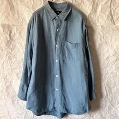 HARE リネンシャツ ブルー メンズ S 仕事着 オフィスカジュアル 麻 美品のサムネイル