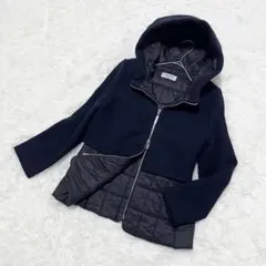 【S】Liliane Burty ECLAT ダウンジャケット ペプラム　濃紺