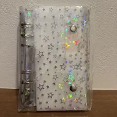 クリアシール帳　A6サイズ リングバインダー リフィル20枚入り　レーザー星柄