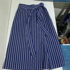 レディース スカート ストライプ ひざ丈スカート サイズM