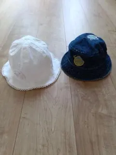 子供用帽子 2点 46cm 48cm ミキハウス デニム ハット キッズ 夏帽子
