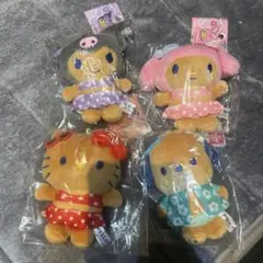 キティ・ポチャッコ・クロミ・マイメロディー4体セット