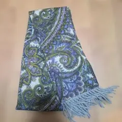 ペイズリー柄マフラー 緑紫系