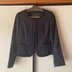 ノーカラージャケット ツイードジャケット