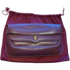 美品 保存袋付 カルティエ マストライン クラッチバッグ ゴールド金具 ボルドー