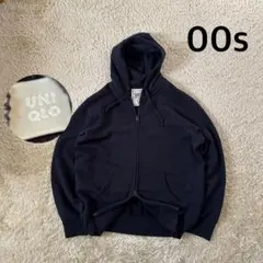 00s】old uniqlo ジップアップパーカー　ダブルジップ　旧タグ　廃盤品