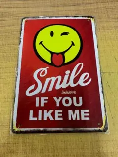 ②【訳あり】ブリキ看板 20×30cm スマイル