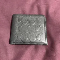 COACH 二つ折り財布 ブラック シグネチャーのサムネイル