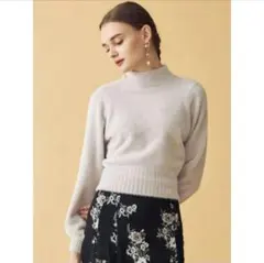 Mercuryduo ミニシャギーロングスリーブニット　ラベンダー　ボトルネック