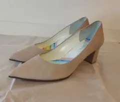 ★ほぼ新品★銀座かねまつ　ピンクベージュ　5cmヒール　パンプス