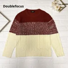 Doublefocus ニットセーター オフホワイト LL 長袖 秋冬カジュアル