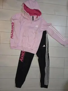 adidas ピンク ジャージ上下セットアップ 140cm