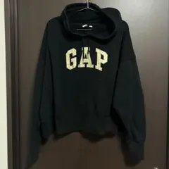 GAP ラインストーン　ロゴパーカー　黒　ブラック　レディース　L