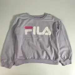 子供服 130㎝ FILAフィラ トレーナー ロゴ パープル 裏起毛F1A128