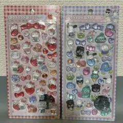 ボンボンドロップシール　2枚　はぴだんぶい　ハローキティ　サンリオ　立体　3D