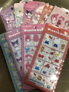 ジュエルマシュマロシール サンリオ 6種　プラスチックモデル風シール