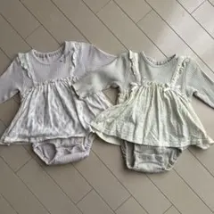 アカチャンホンポ　フリル付き花柄ロンパース　サイズ70