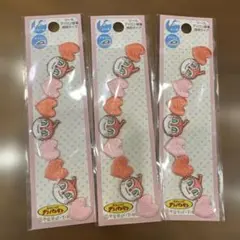 刺繍シール ハートとキャラクター 3パック