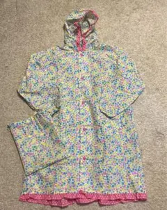 オレンジボンボン　キッズ　レインコート　140 花柄　美品