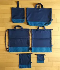 バニー様専用★濃紺×ファミリアチェック　レッスンバッグ&着替え入&靴袋&巾着　他