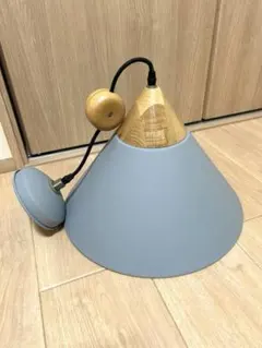 【中古】GiGi ペンダントライト グレー（スチール）　ウッドコードリール付き