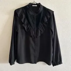 COLZ☆ 黒 フリル長袖ブラウス L