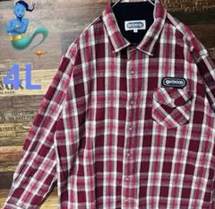 【個性派古着】　OUTDOOR チェック柄シャツ 4L 　希少なBIGサイズのサムネイル